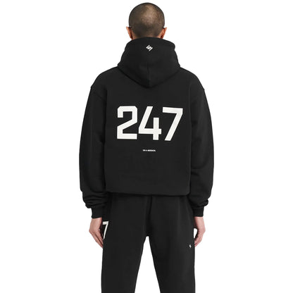 Represent 247 Oversized Jet Black Hoodie