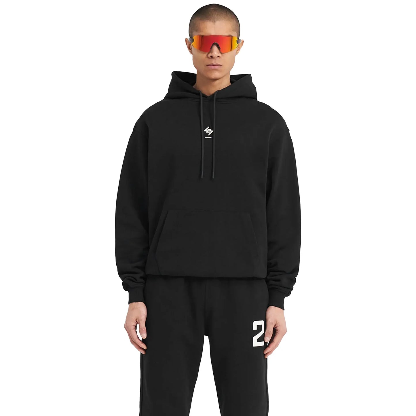 Represent 247 Oversized Jet Black Hoodie