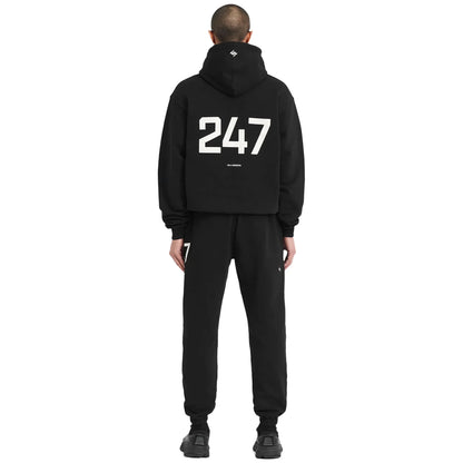 Represent 247 Oversized Jet Black Hoodie