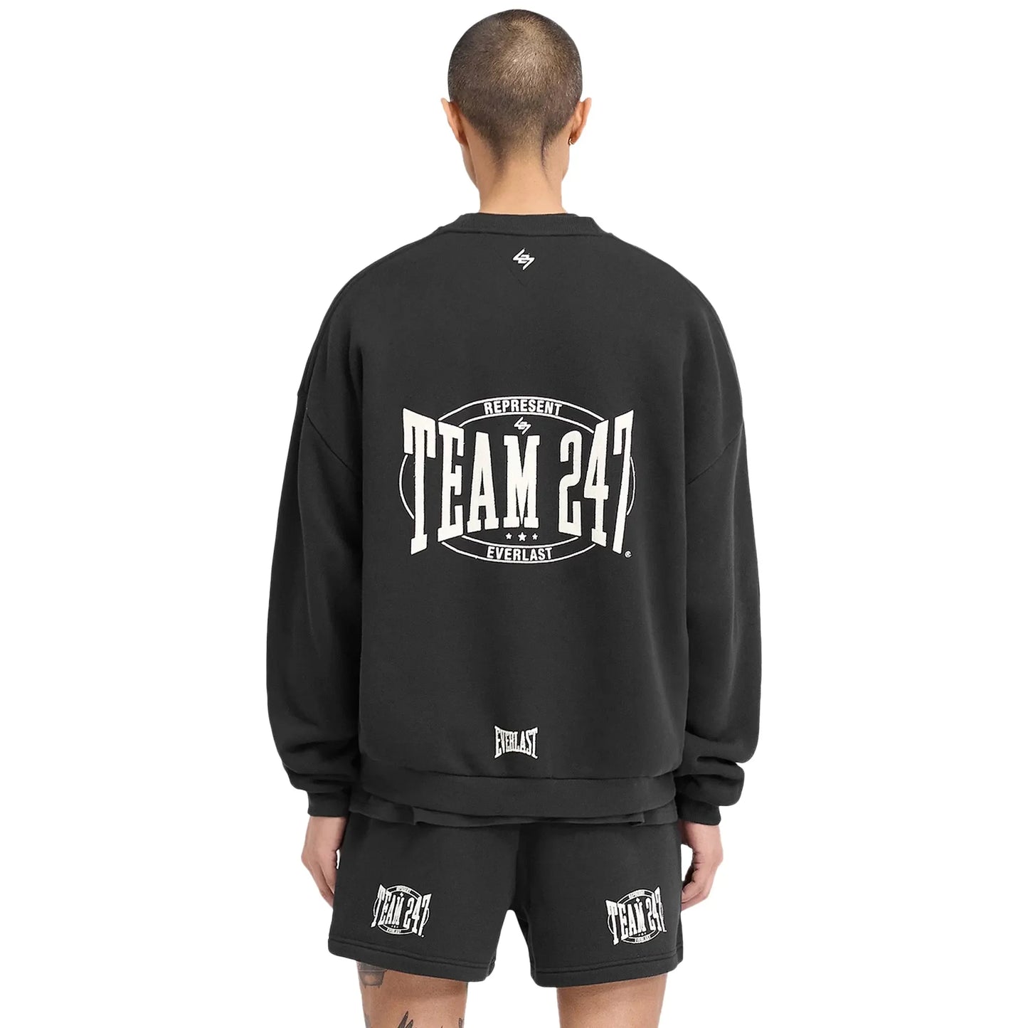 Represent 247 X Everlast Training Camp Boxy Off Black Sweatshirt