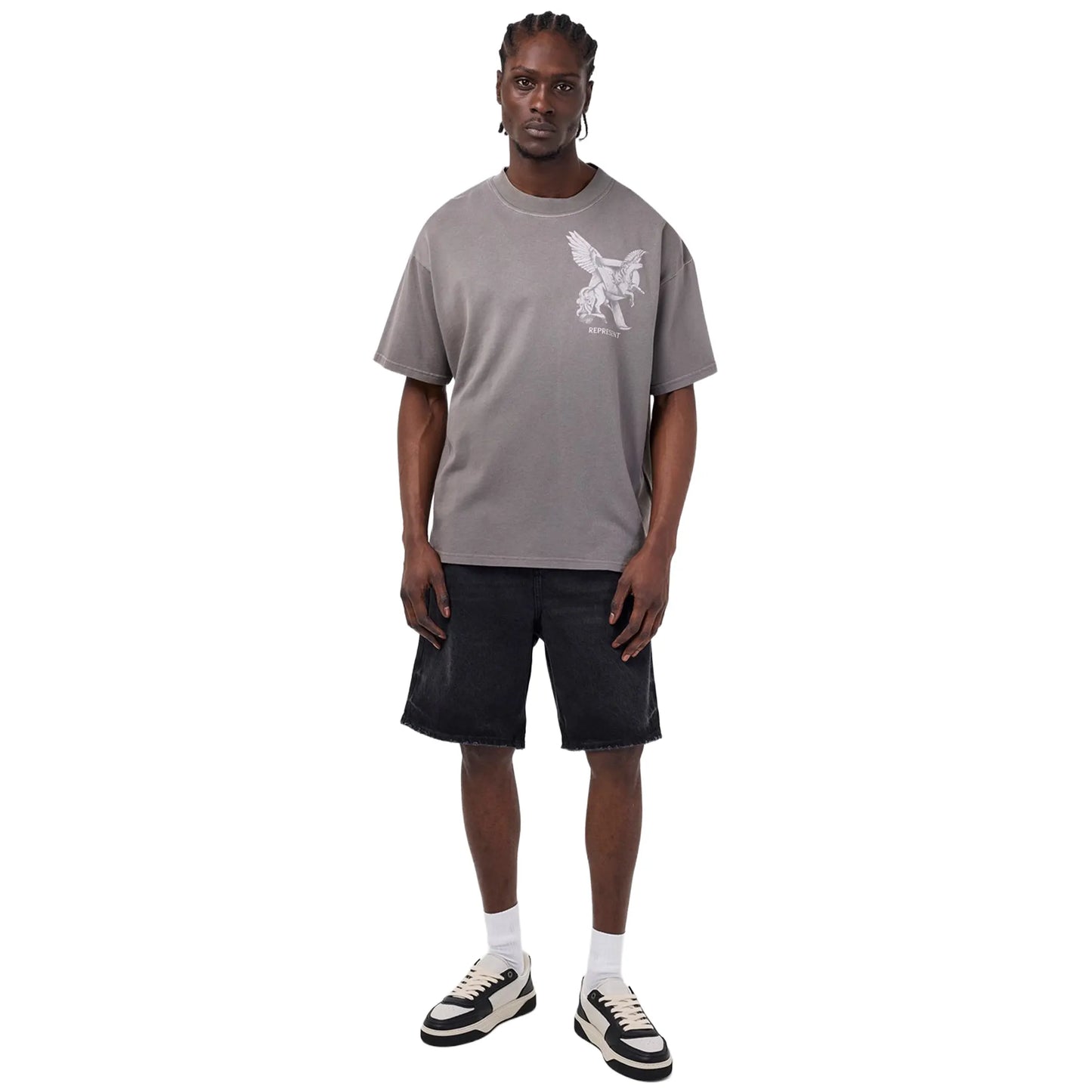 Represent Tailored Denim Black Shorts