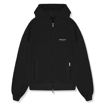 Represent Owners Club Zip-Up Black Hoodie