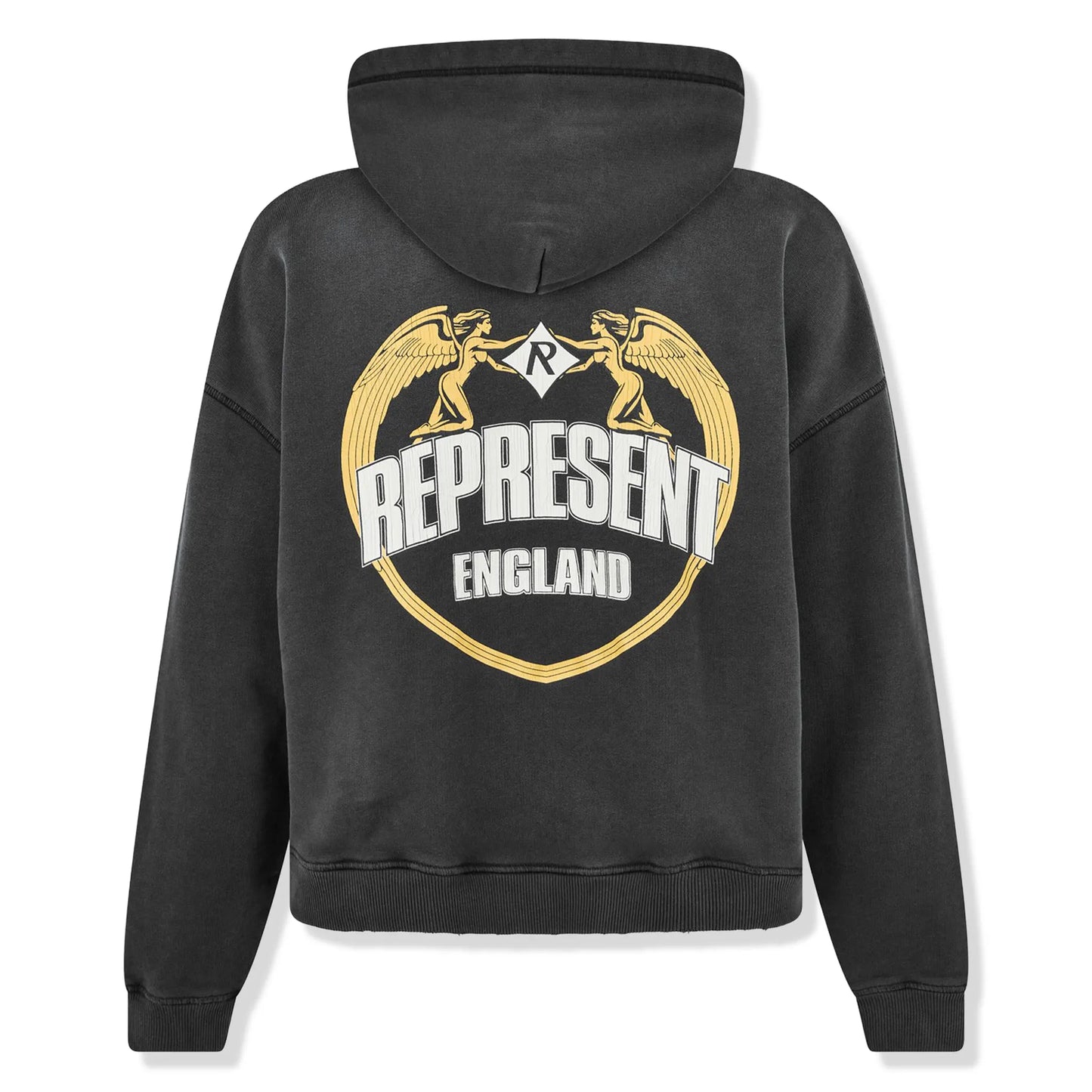 Represent Rep Angel Border Stained Black Hoodie