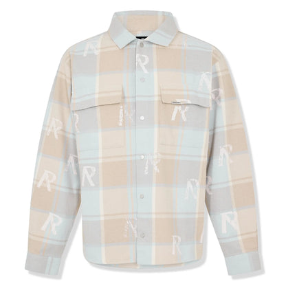 Represent All Over Initial Beige White Flannel Shirt