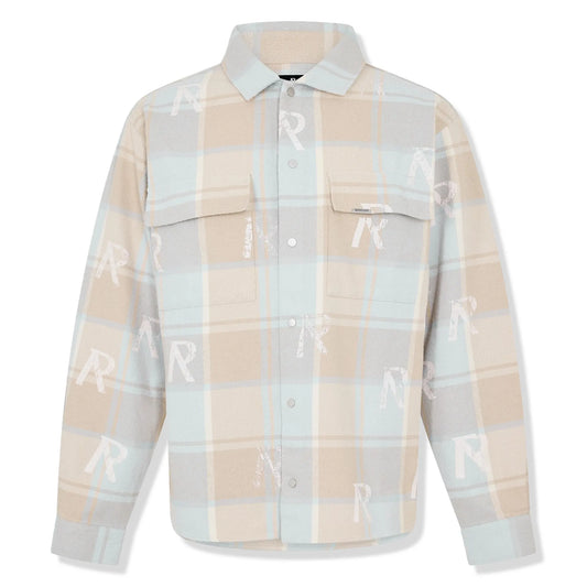 Represent All Over Initial Beige White Flannel Shirt