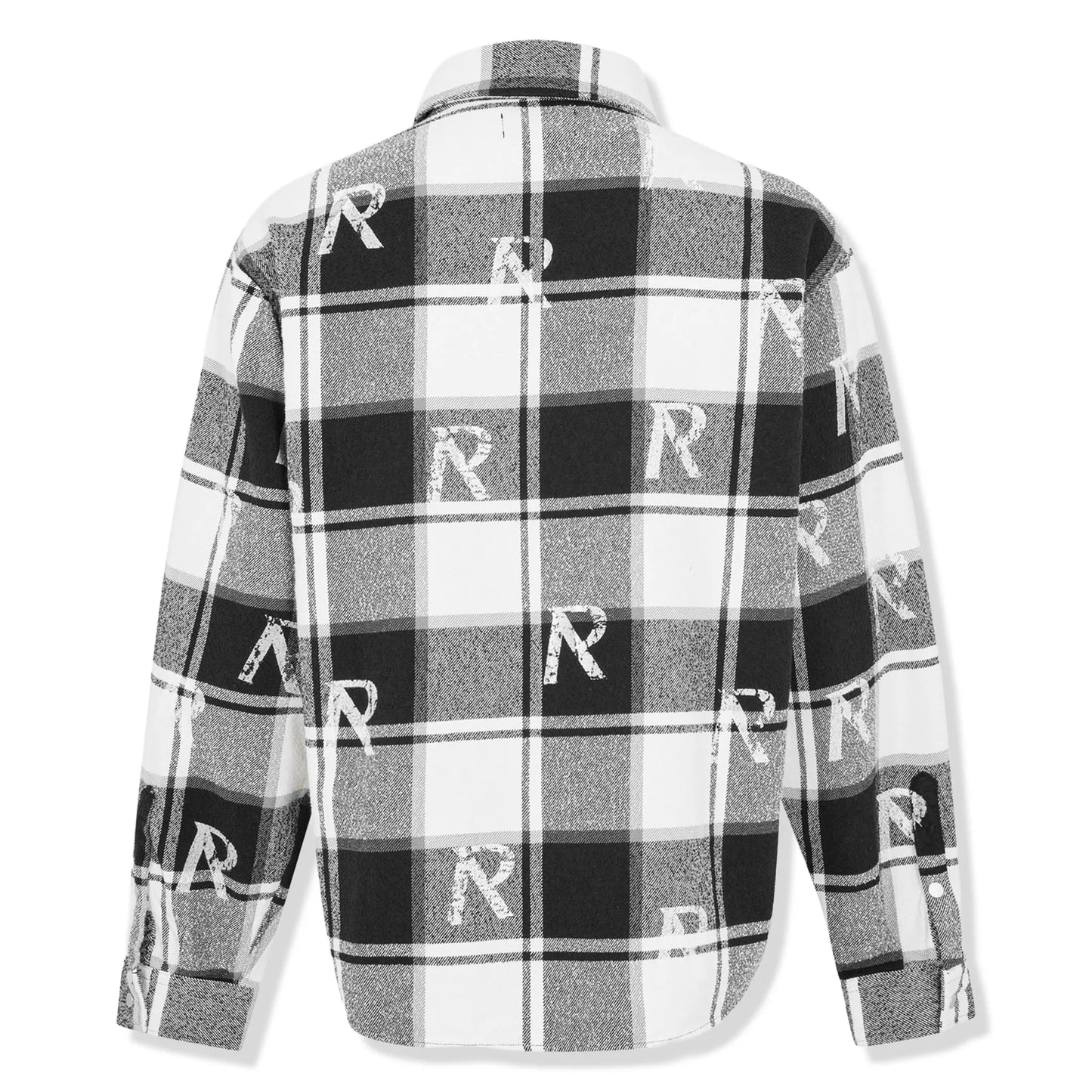 Represent All Over Initial Black White Flannel Shirt