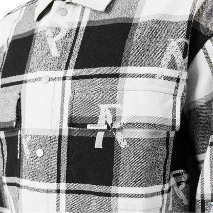 Represent All Over Initial Black White Flannel Shirt
