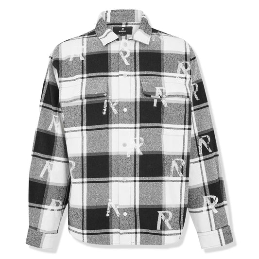 Represent All Over Initial Black White Flannel Shirt