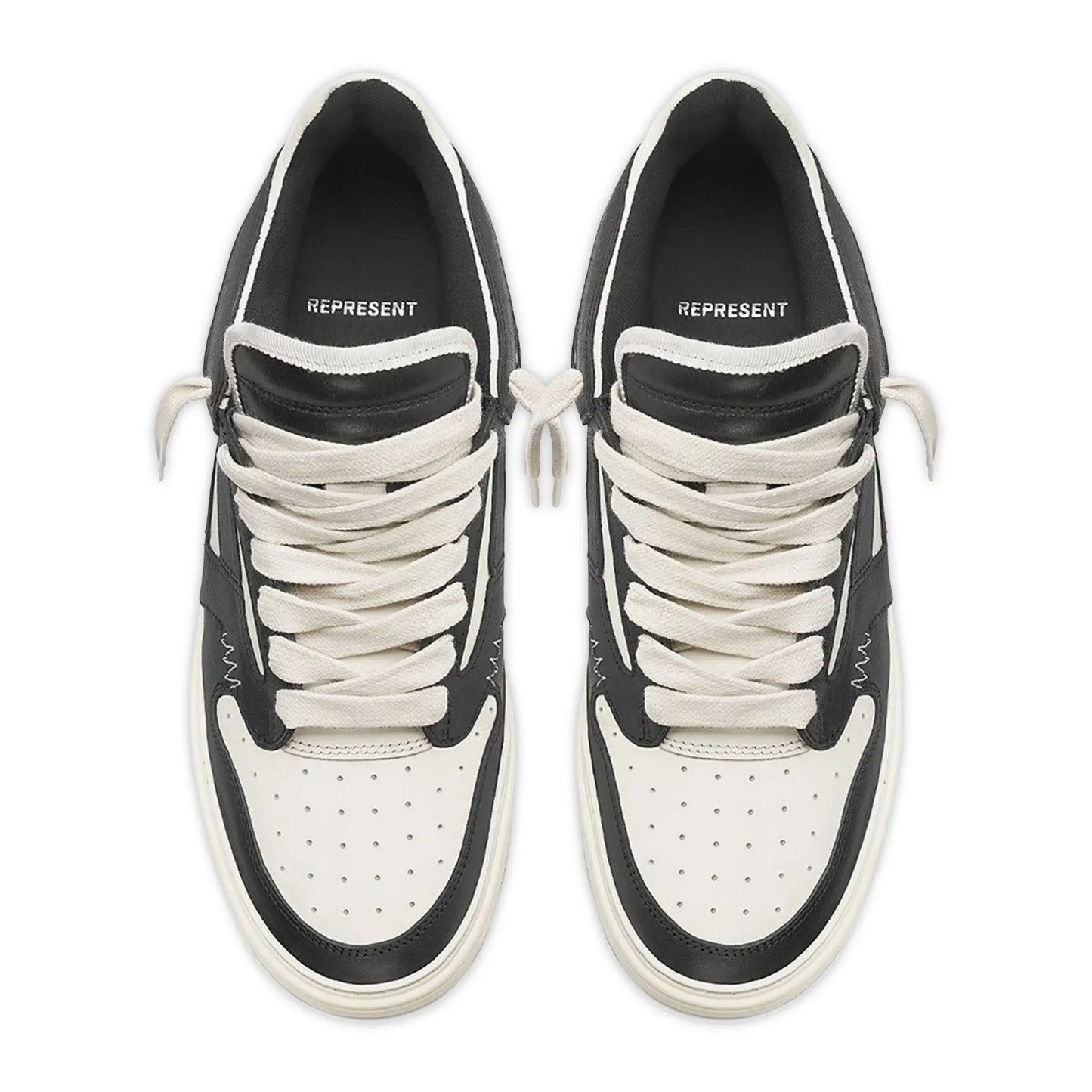 Represent Reptor Low Black Vintage White Sneakers