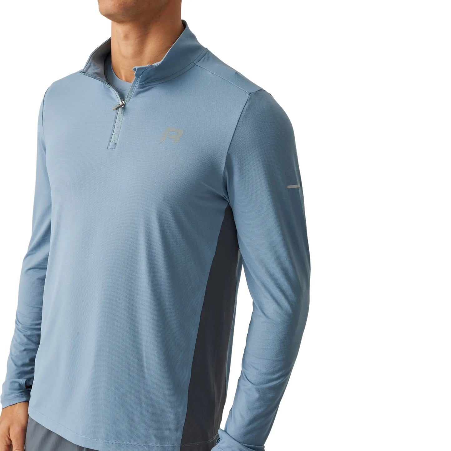 Reprimo Vortex L/S Turbulence Dusky Blue Quarter-Zip Training Top