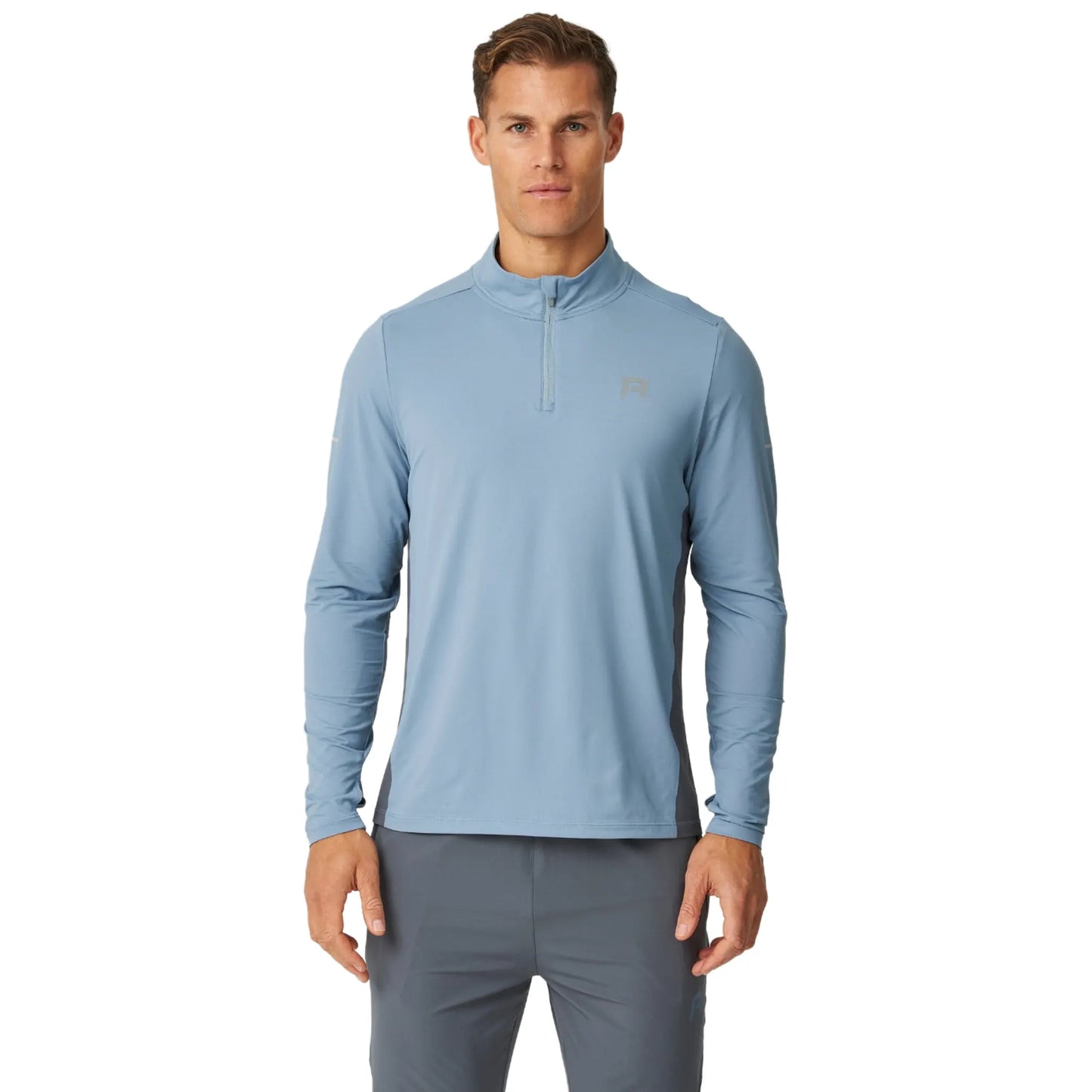 Reprimo Vortex L/S Turbulence Dusky Blue Quarter-Zip Training Top