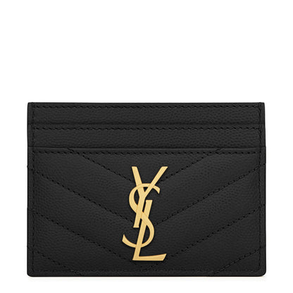 Saint Laurent Cassandre Matelassé Black Card Case