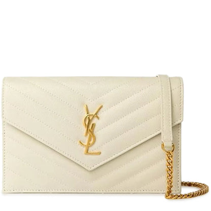 Saint Laurent Monogram Envelope Blanc Vintage Crossbody Bag