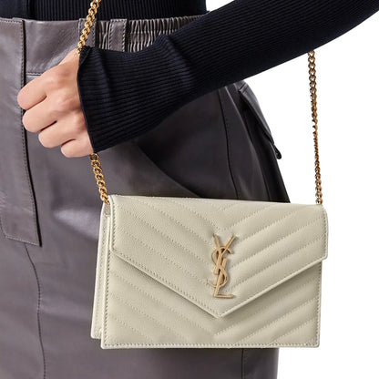 Saint Laurent Monogram Envelope Blanc Vintage Crossbody Bag