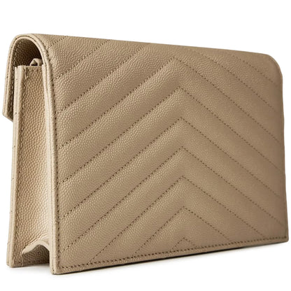 Saint Laurent Monogram Envelope Dark Beige Crossbody Bag