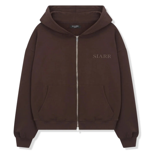 SIARR Brown Zip-Up Hoodie