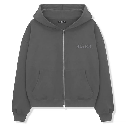 SIARR Dark Grey Zip-Up Hoodie