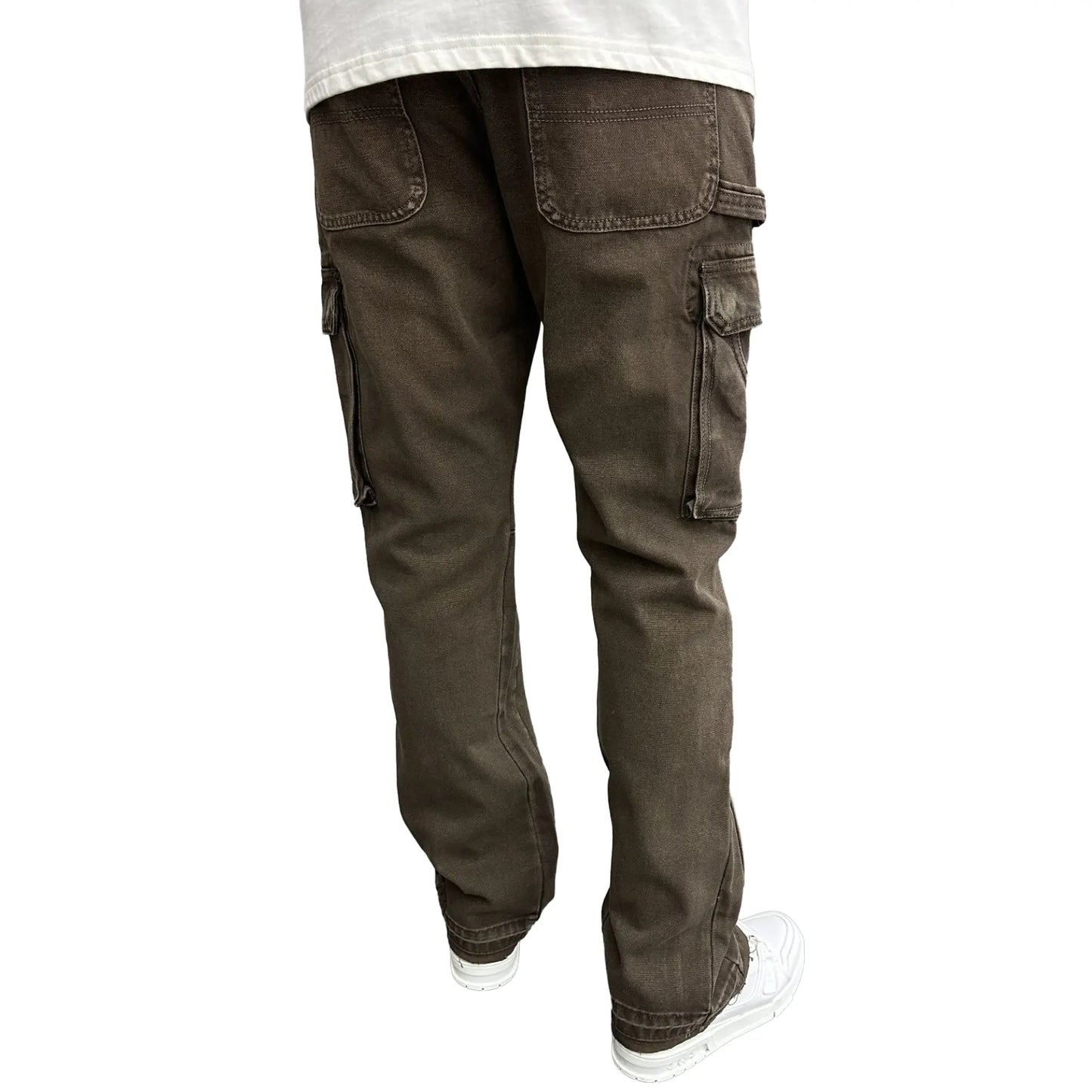 SIARR Flared Cargo Jeans Brown