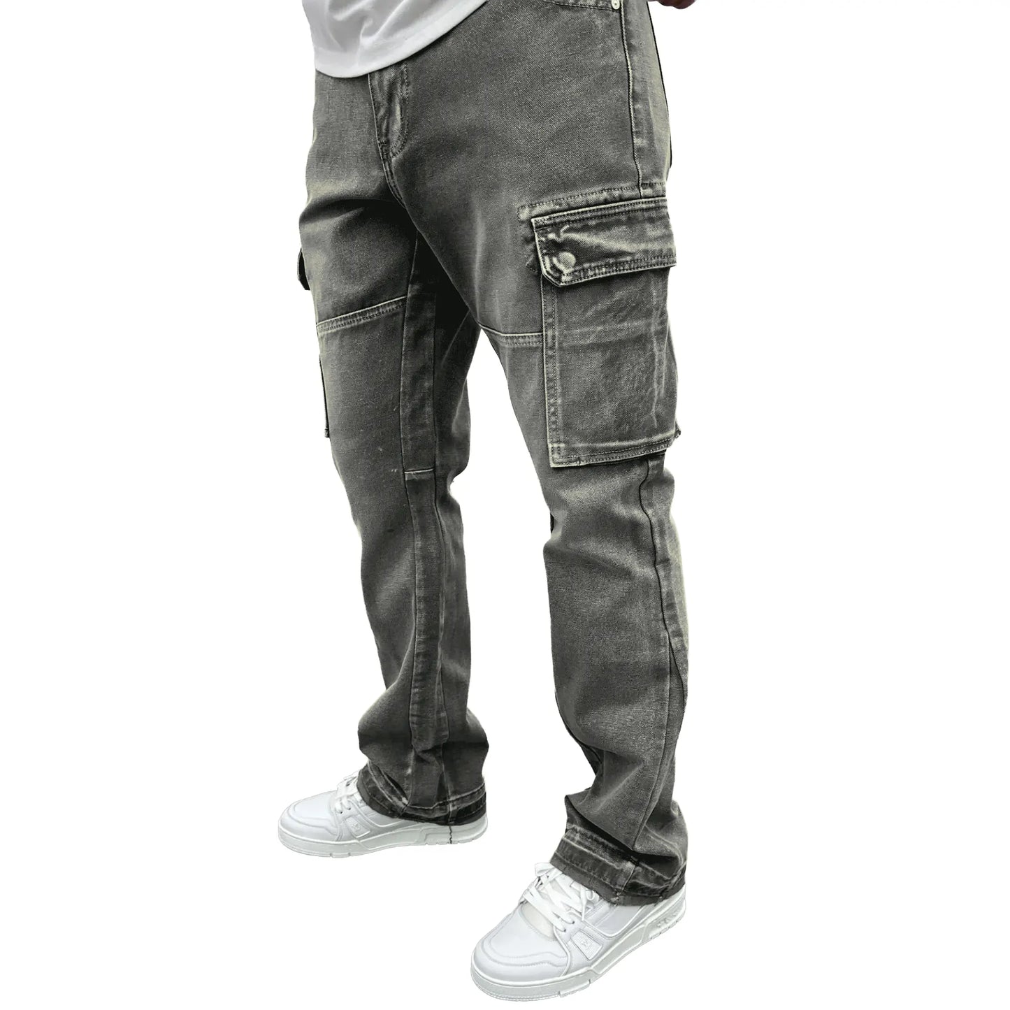 SIARR Flared Cargo Jeans Lead