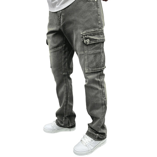 SIARR Flared Cargo Jeans Lead