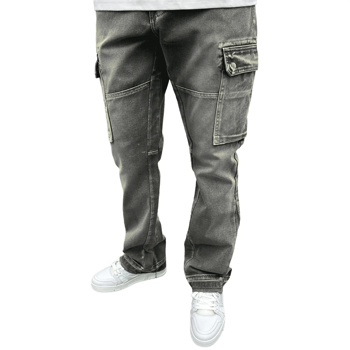 SIARR Flared Cargo Jeans Lead