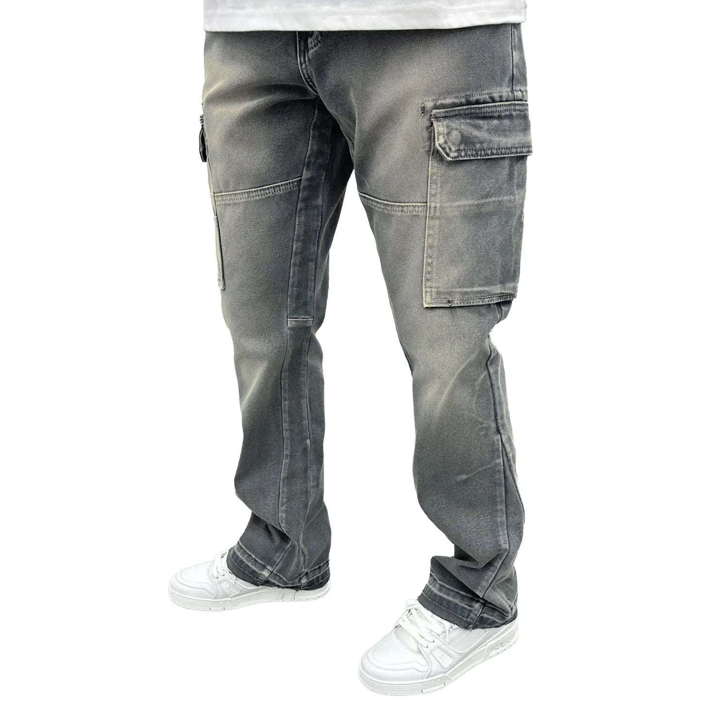 SIARR Flared Cargo Jeans Lead