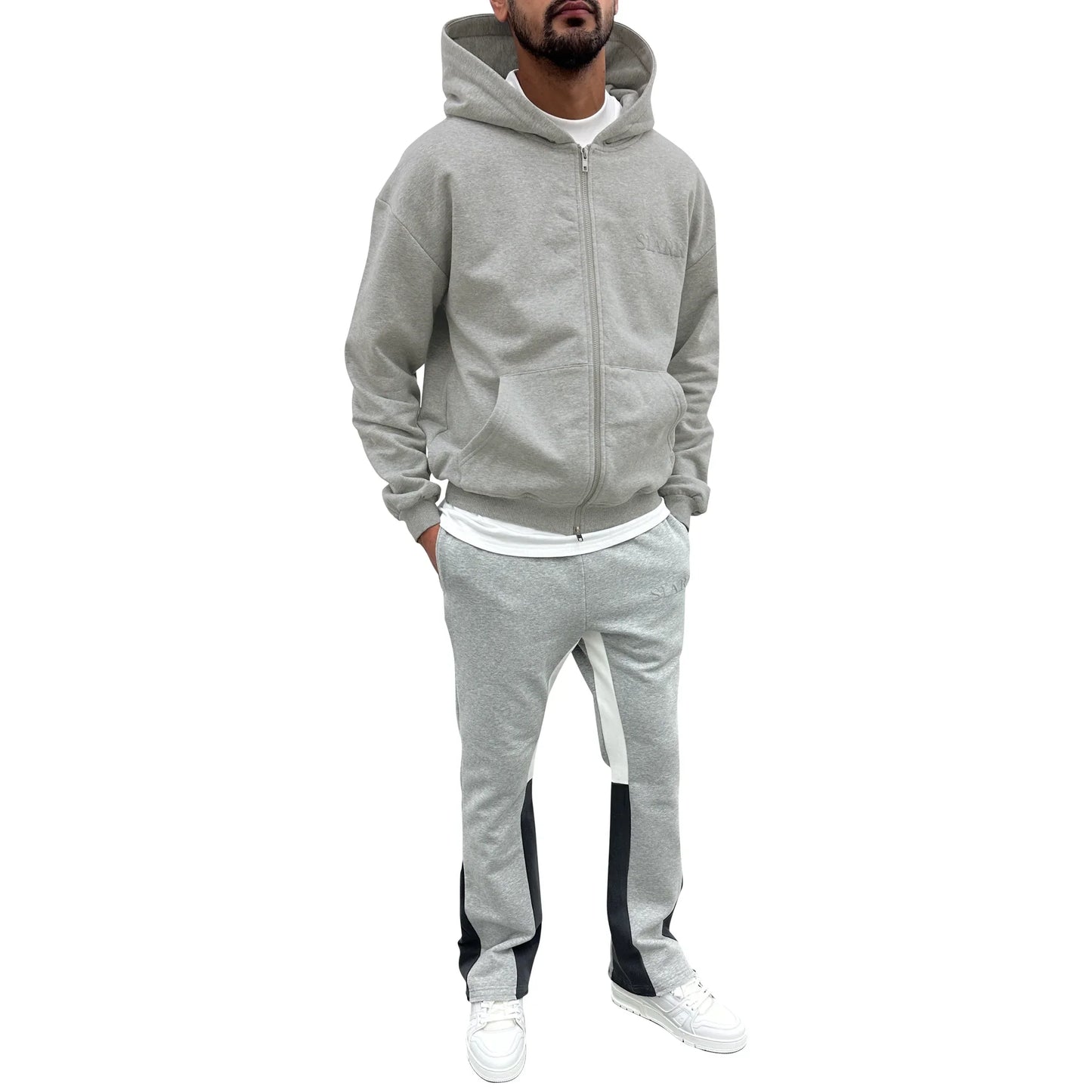 SIARR Light Grey Zip-Up Hoodie