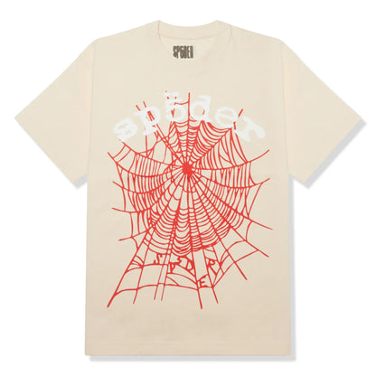 Sp5der Legacy Logo Heavyweight Cream T Shirt
