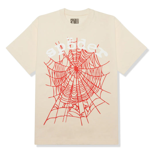 Sp5der Legacy Logo Heavyweight Cream T Shirt