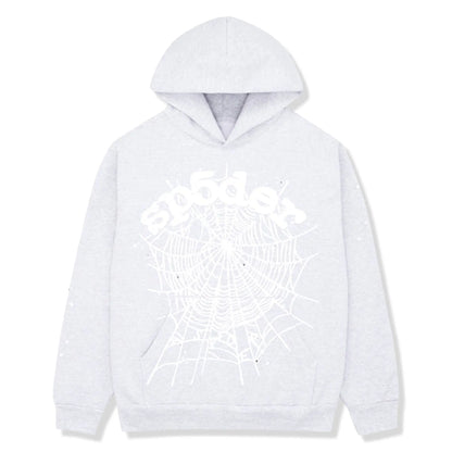 Sp5der OG Heather Grey Web Hoodie