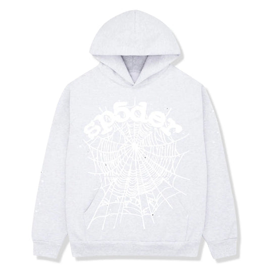 Sp5der OG Heather Grey Web Hoodie