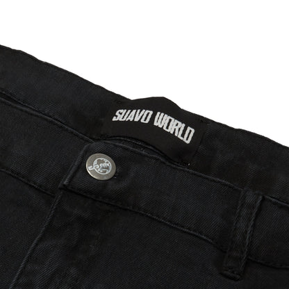 Suavo World Flare Denim Washed Black