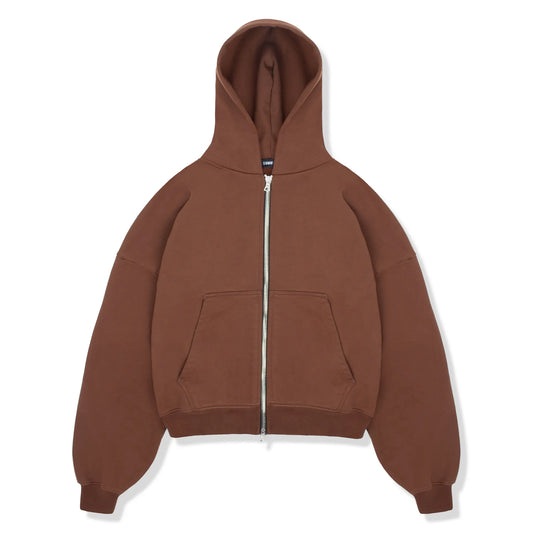 Summit Heavyweight Brown Zip-Up Hoodie