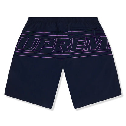 Supreme Big Logo Nylon Navy Shorts