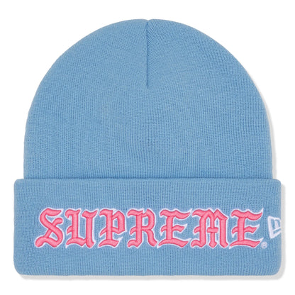 Supreme New Era Old English Light Blue Beanie
