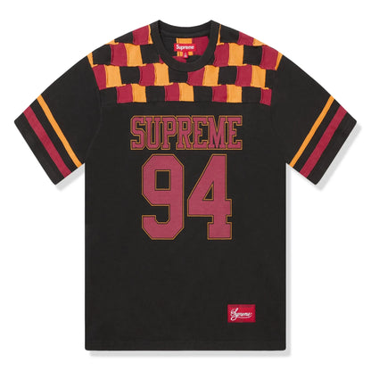 Supreme Patchwork Yoke Black Football T Shirt