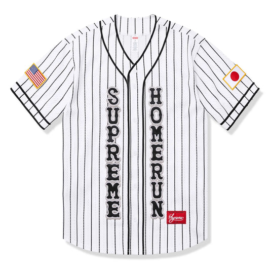 Supreme Homerun White Stripe Baseball Jersey