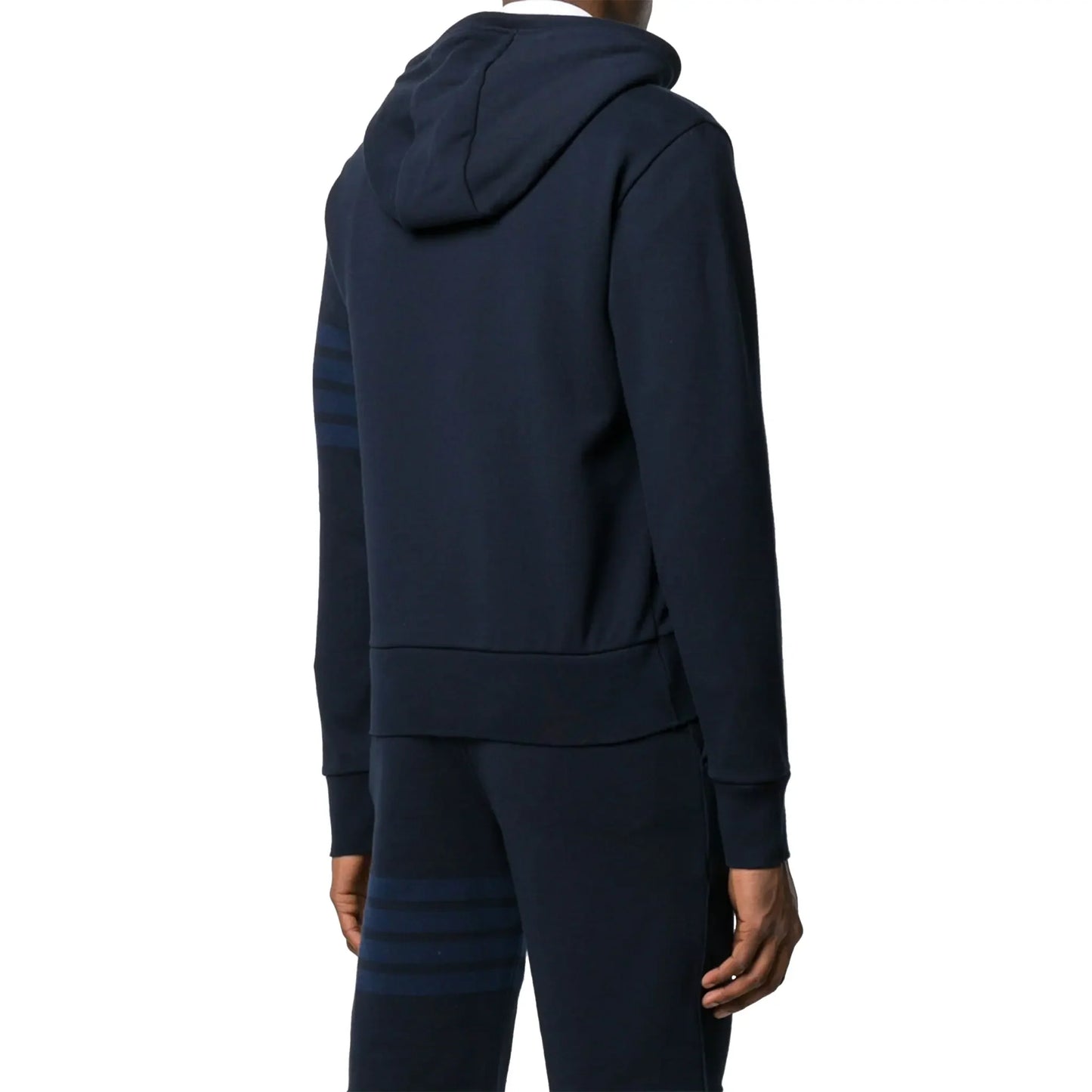 Thom Browne Classic Loopback 4-Bar Tonal Full Zip Blue Hoodie