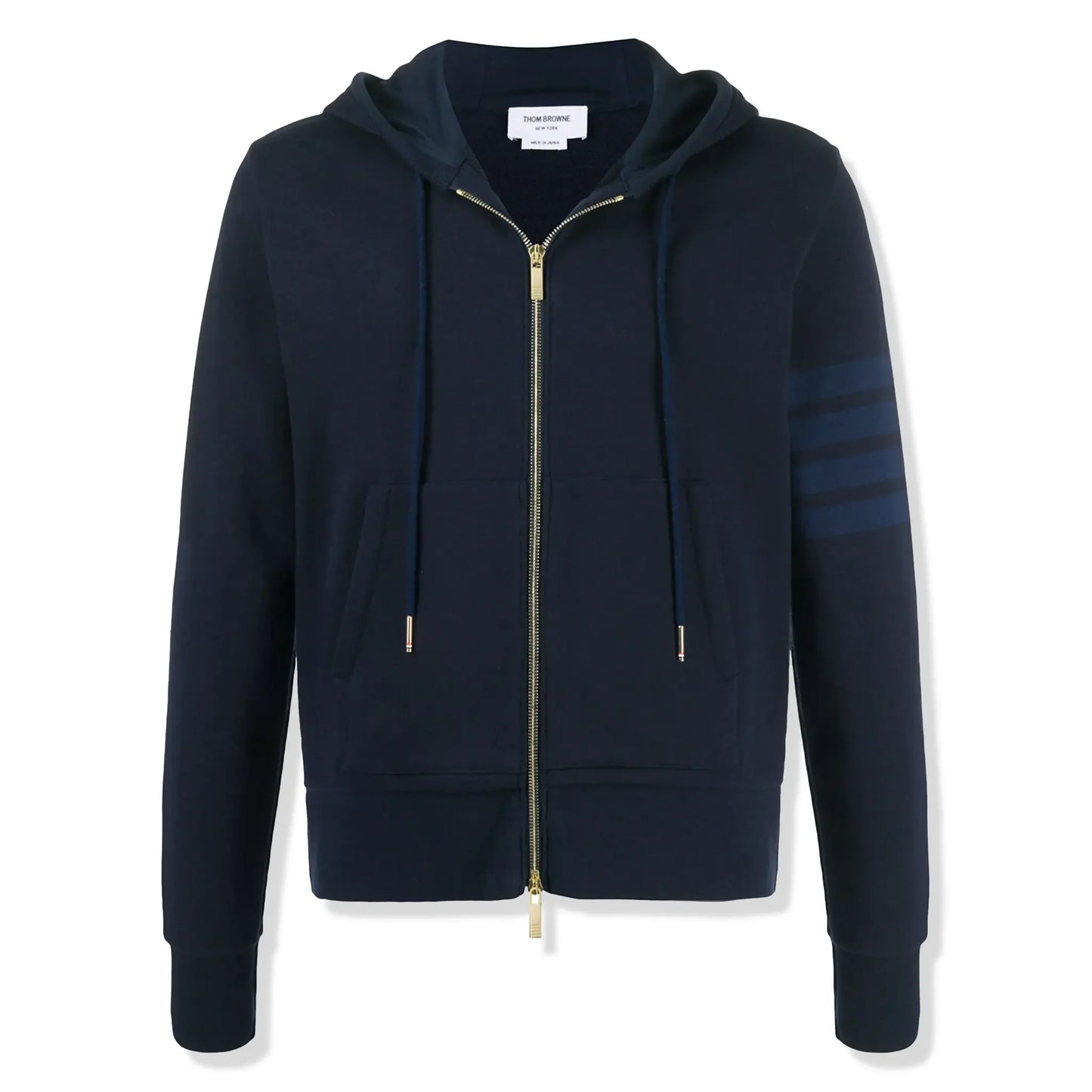 Thom Browne Classic Loopback 4-Bar Tonal Full Zip Blue Hoodie