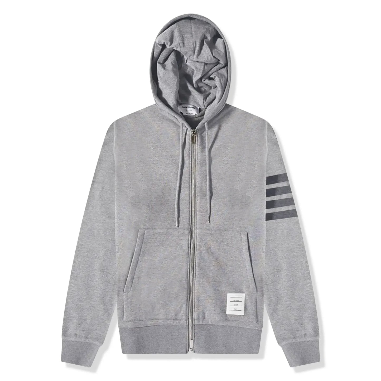 Thom Browne Classic Loopback 4-Bar Tonal Full Zip Medium Grey Hoodie