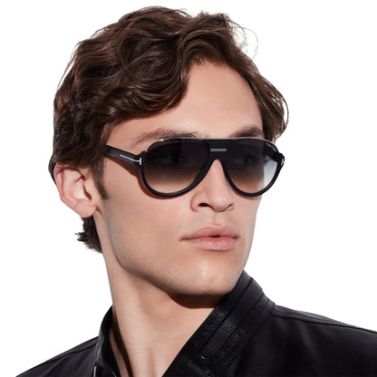 Tom Ford Dimitry FT0334 02W 59 Black Blue Sunglasses