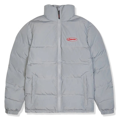Trapstar Hyperdrive Light Grey Red Puffer Jacket