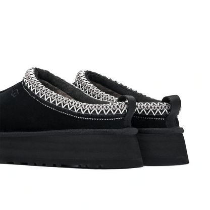 UGG Tazz Platform Black Slippers (W)